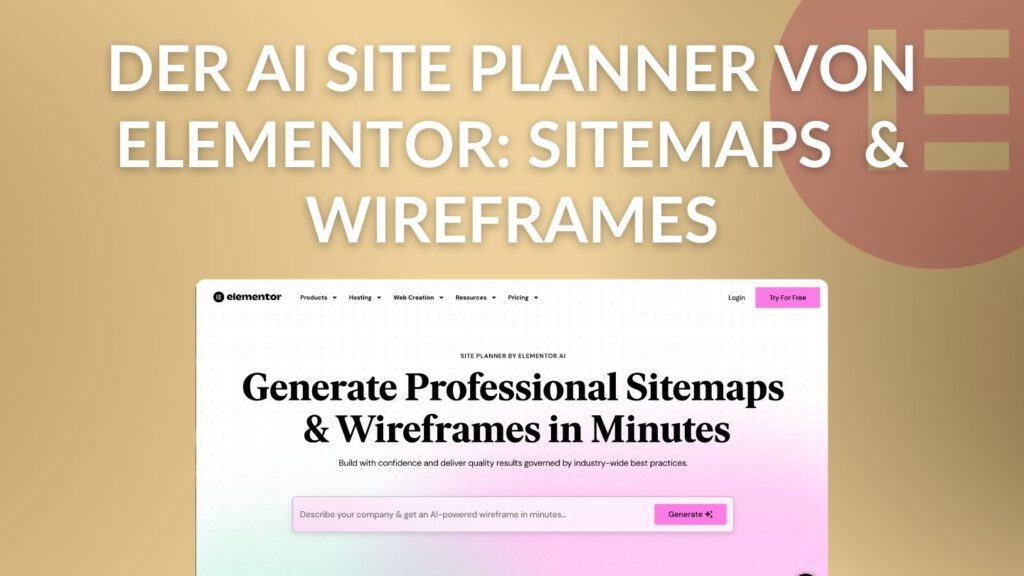 Der AI Site Planner von Elementor Sitemaps  & Wireframes thumbnail blogbeitrag by thomas gress